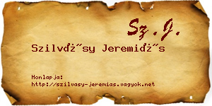 Szilvásy Jeremiás névjegykártya